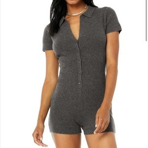 Alo Cashmere Ribbed Staycation Playsuit Romper